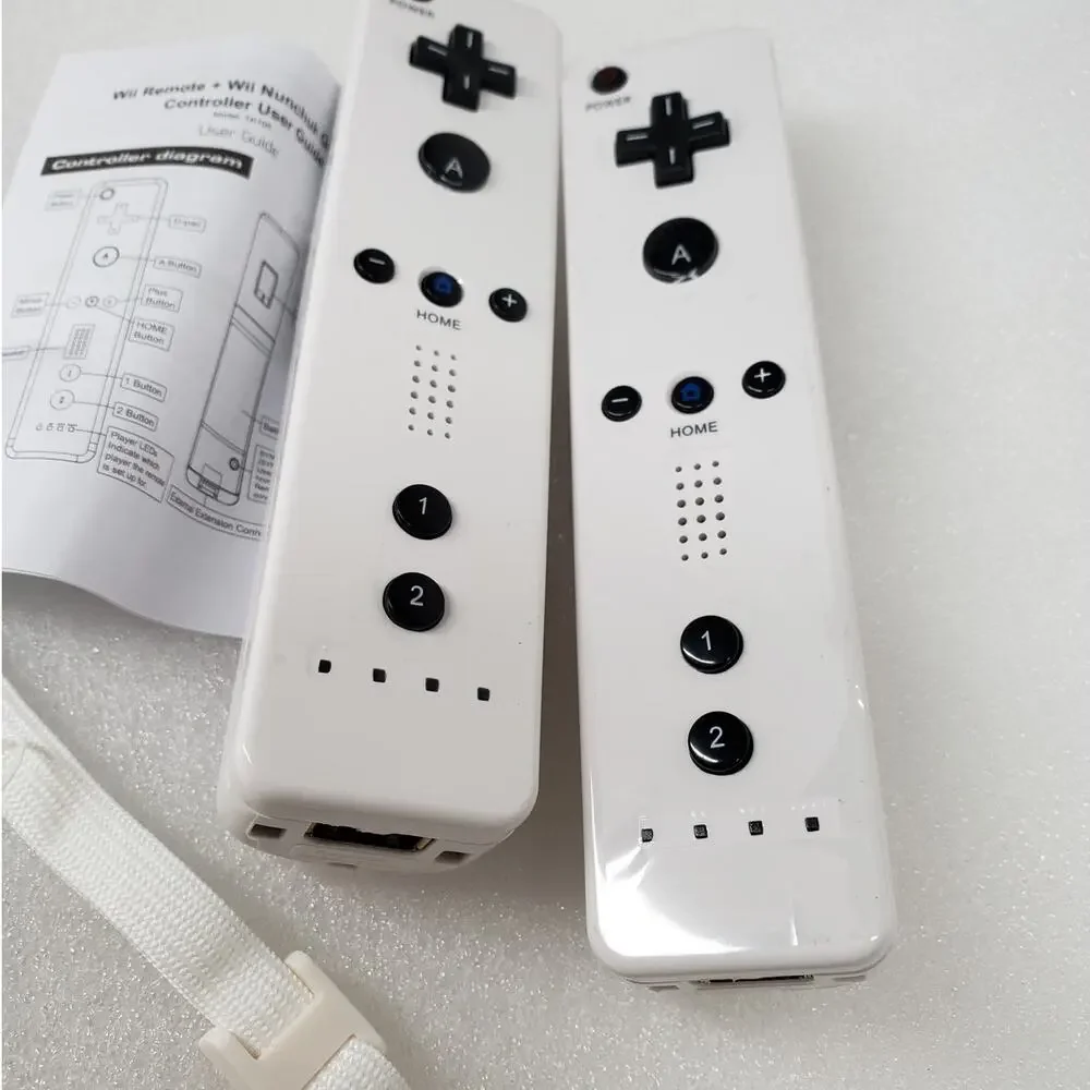 2-Pack Unbranded Wireless Remote Controllers for Wii and Wii U – White